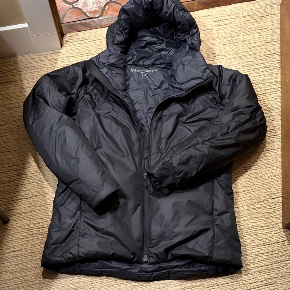 Black Diamond Women’s Large Black Hooded Belay Parka